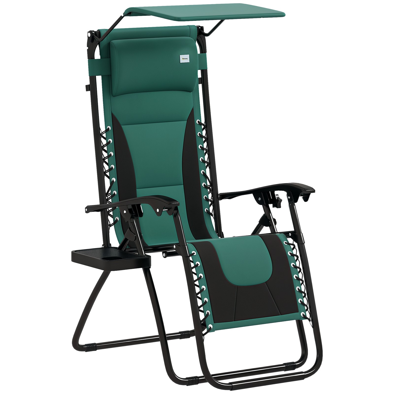 Outsunny Zero Gravity Lounger Chair, Folding Reclining Chair, Green