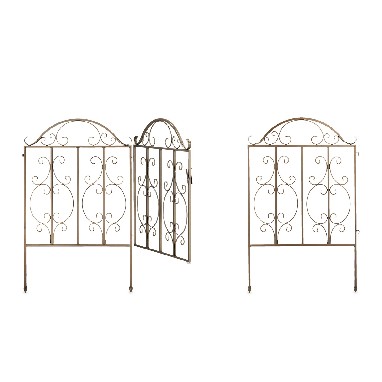 Garden gate Extendable Iron Barrier Bronze Expandable Garden Gate 3 Parts