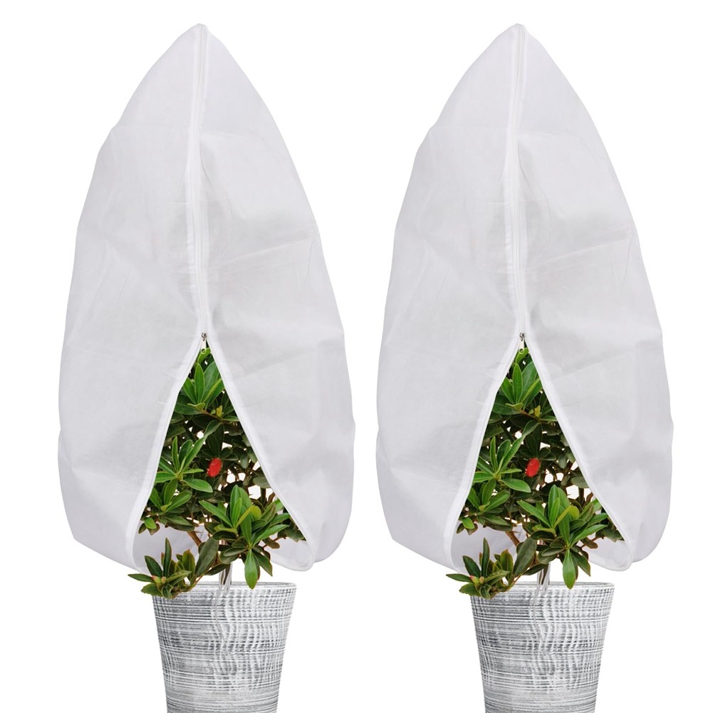 3X(Plant Covers Freeze , 2.6Ft x 4Ft Reusable Winter Drawstring Plant3546