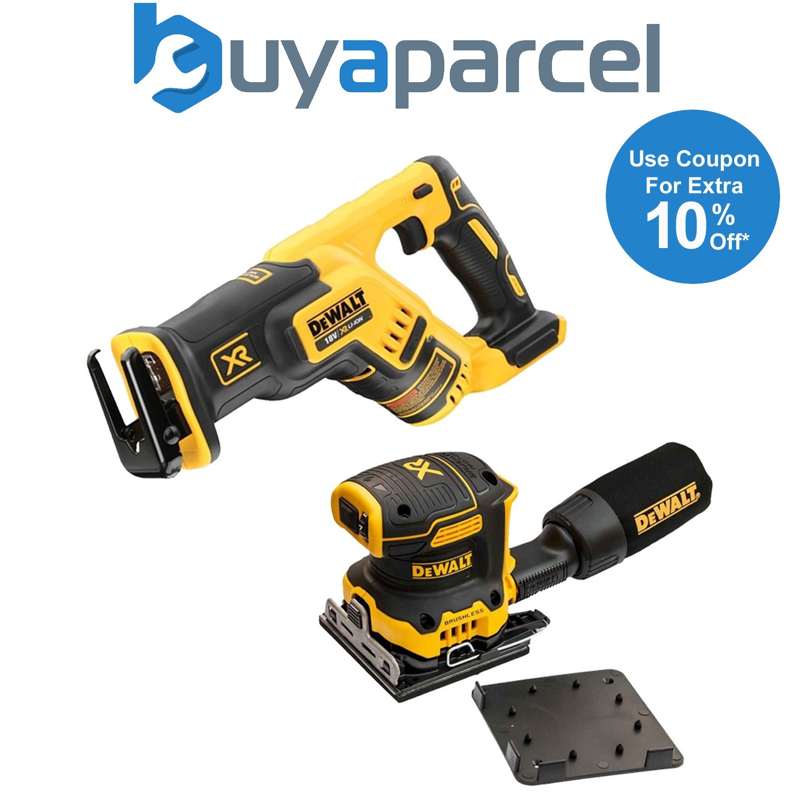 Dewalt DCS367N 18v XR Compact Brushless Reciprocating Saw & DCW200N Sander Bare