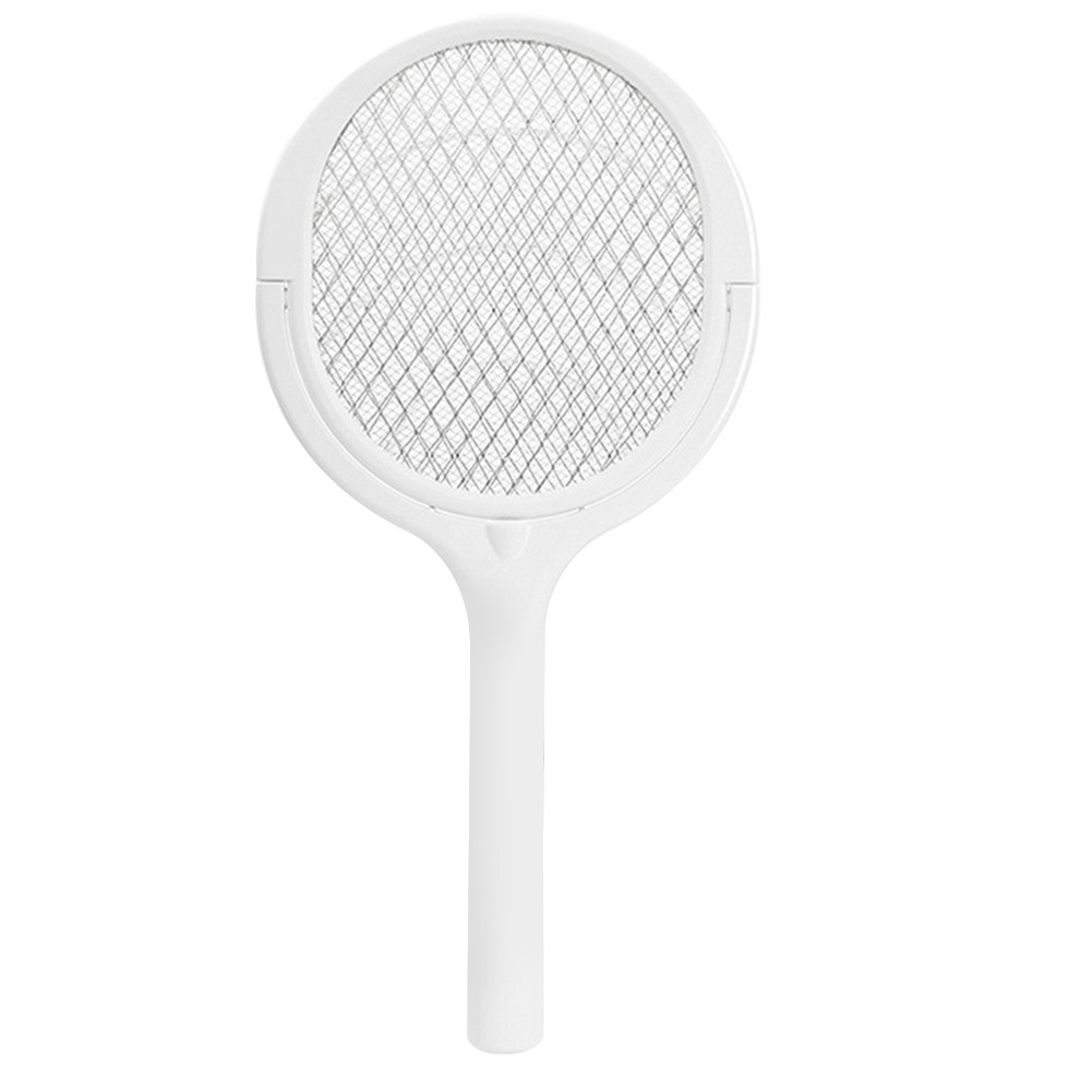 Rotating Head Rechargeable Fly Swatter White Plastic Indoor Fly Zapper S6N94832