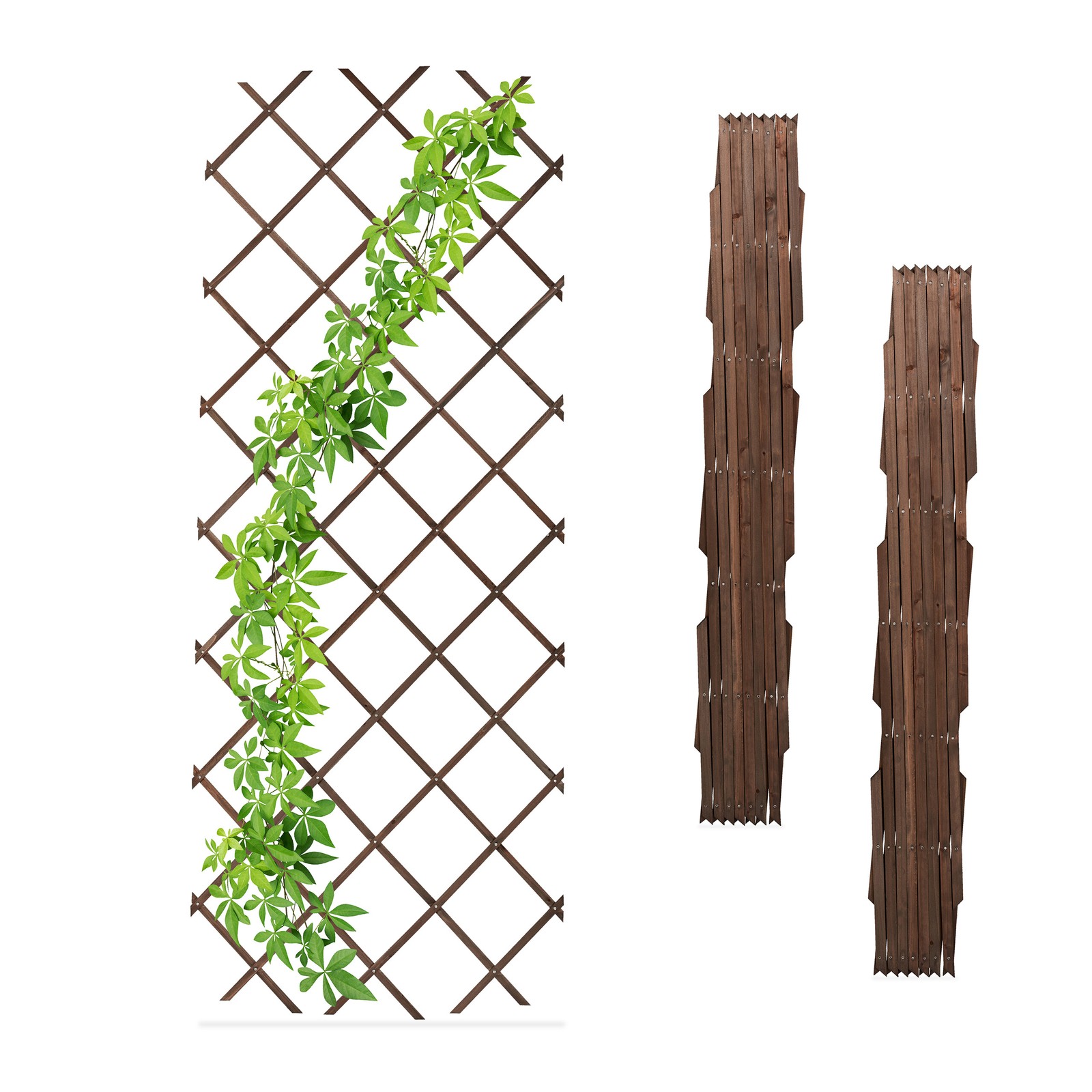 Brown Extendable Trellis 90x180cm Set Wood Plant Frame Panel Climbing Support