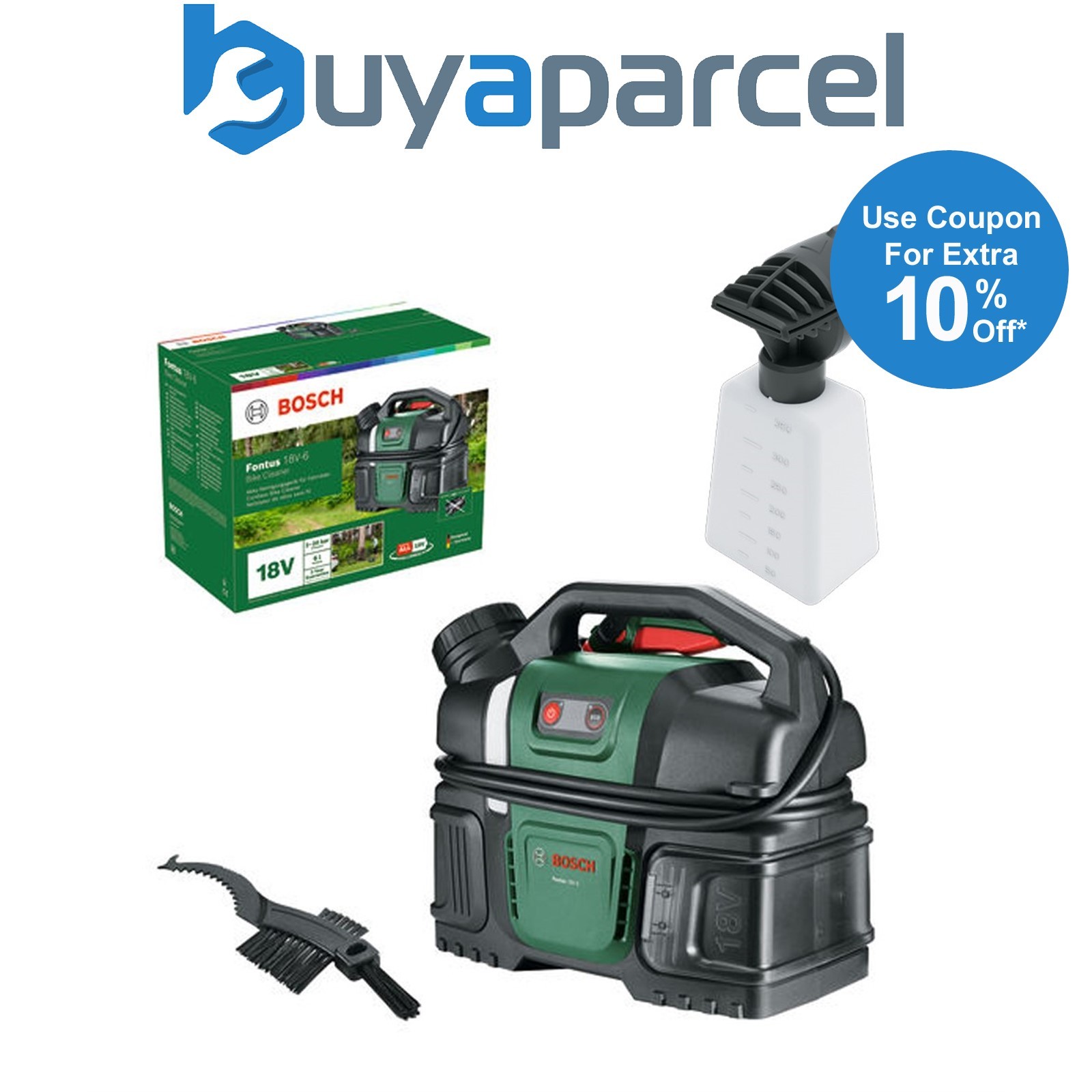 Bosch Cordless 18v Pressure Washer Cleaners Fontus 18V-6 + Detergent Nozzle