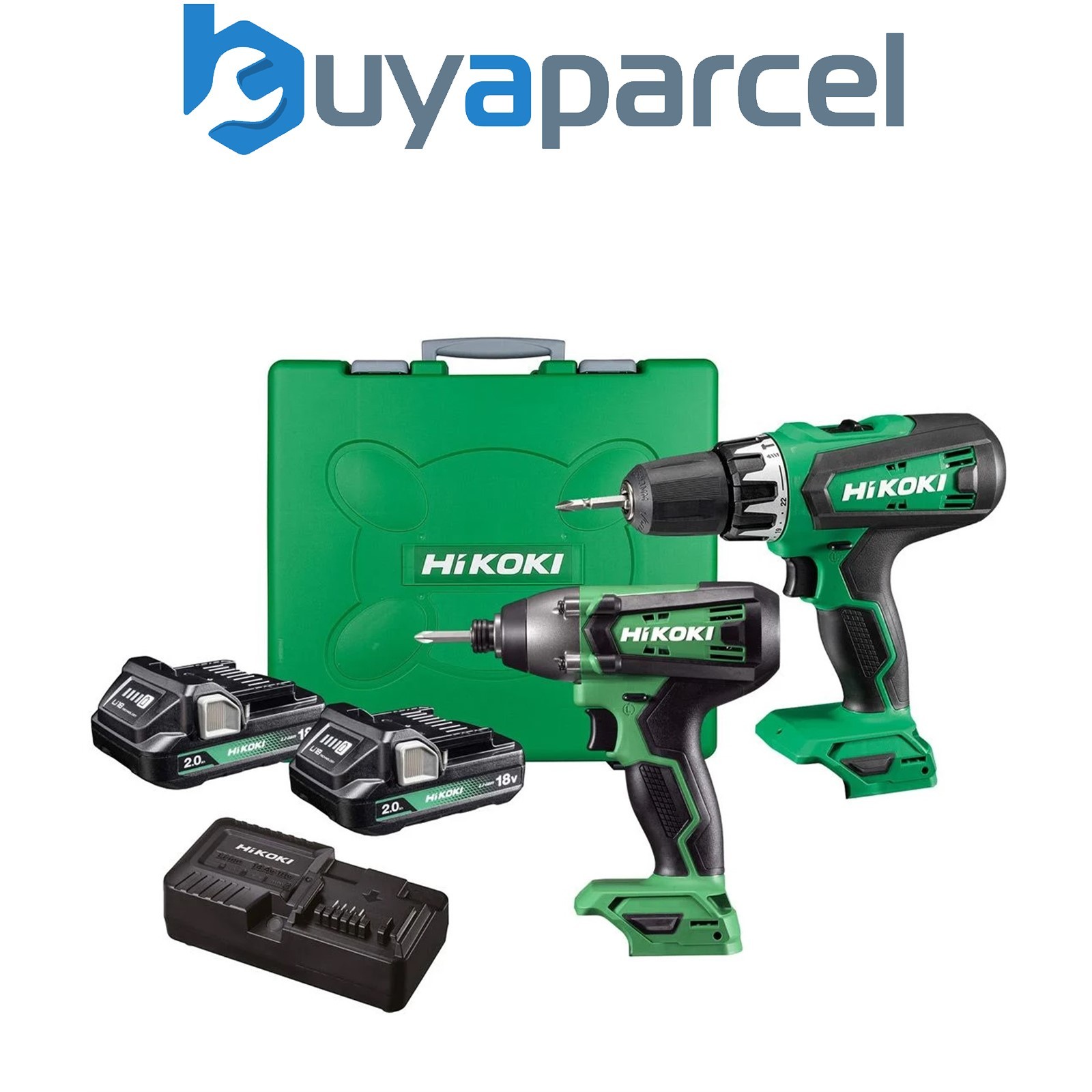 HiKOKI Twin Pack Combi Drill And Impact Driver 18V 2 x 2Ah Li-ion KC18DFXJAZ