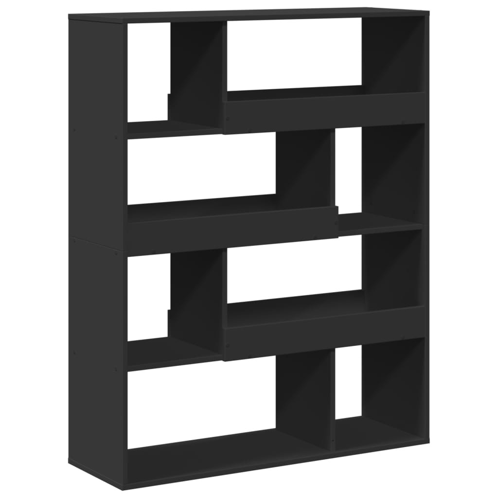 Room Divider Privacy Screen Bookcase Bookshelf Black Engineered Wood vidaXL