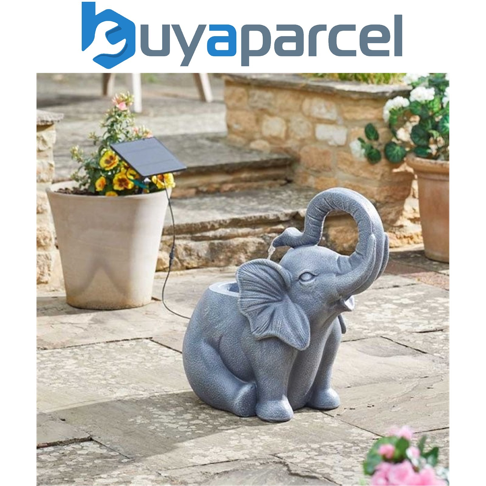Smart Garden Solar Jumbo Elephant Garden Water Feature Fountain Bird Bath