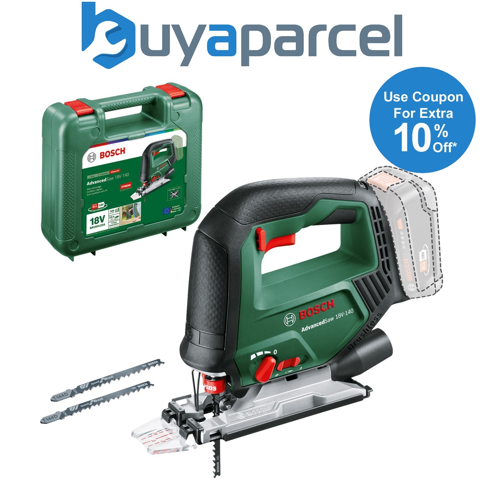 Bosch Cordless 18v Brushless Jigsaw AdvancedSaw 18V-140 Carrying Case 0603013002