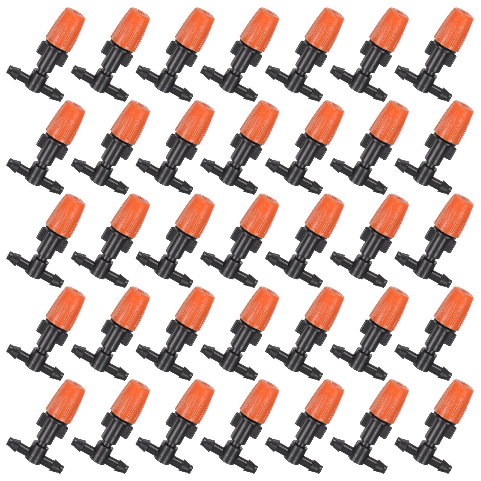 100-Pack Garden Irrigation Spray Emitters, 3-Way Micro Drip Sprinklers [Orange]
