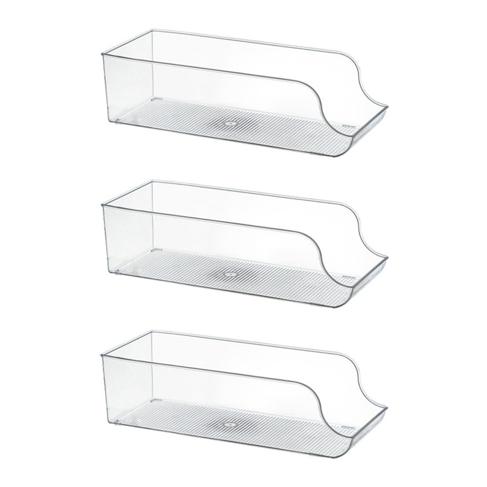 3pcs Drink Dispenser Organizer for Refrigerator, Clear Plastic Tall Skinny7004