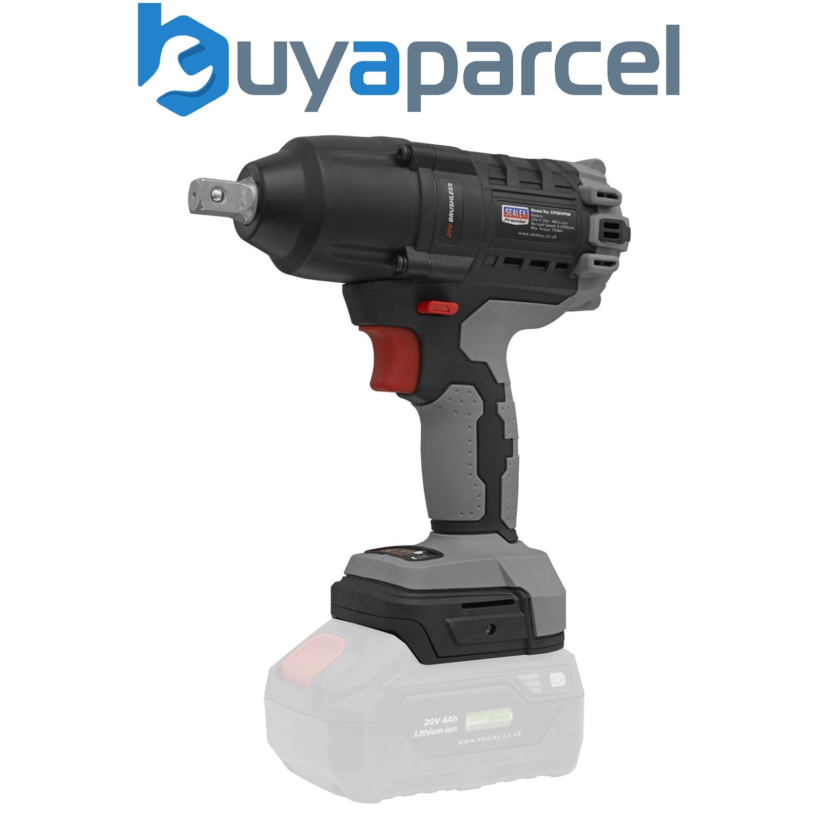 Sealey CP20VPIW Premier SV20 Series 1/2"Sq Drive Brushless Cordless Impact Wrenc