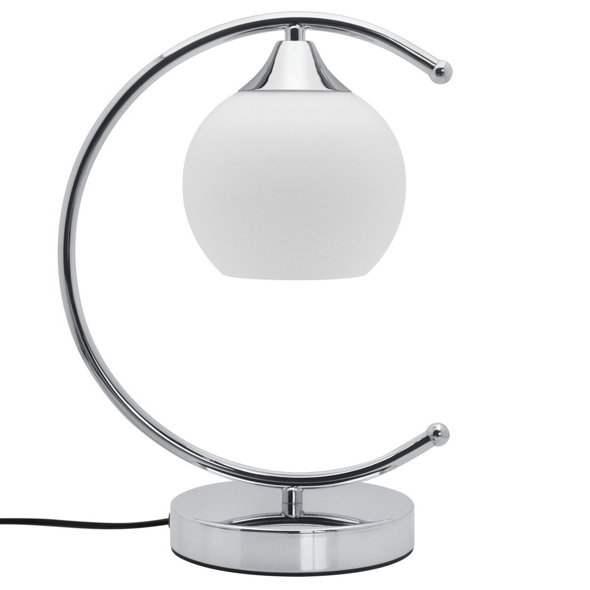 Arch Chrome Table Lamp Opaque Glass Globe Shade Desk Lamp Opal Sphere T503