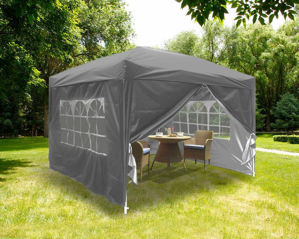 3x3m Pop Up Gazebo Marquee Outdoor Garden Marquee Canopy Anthracite