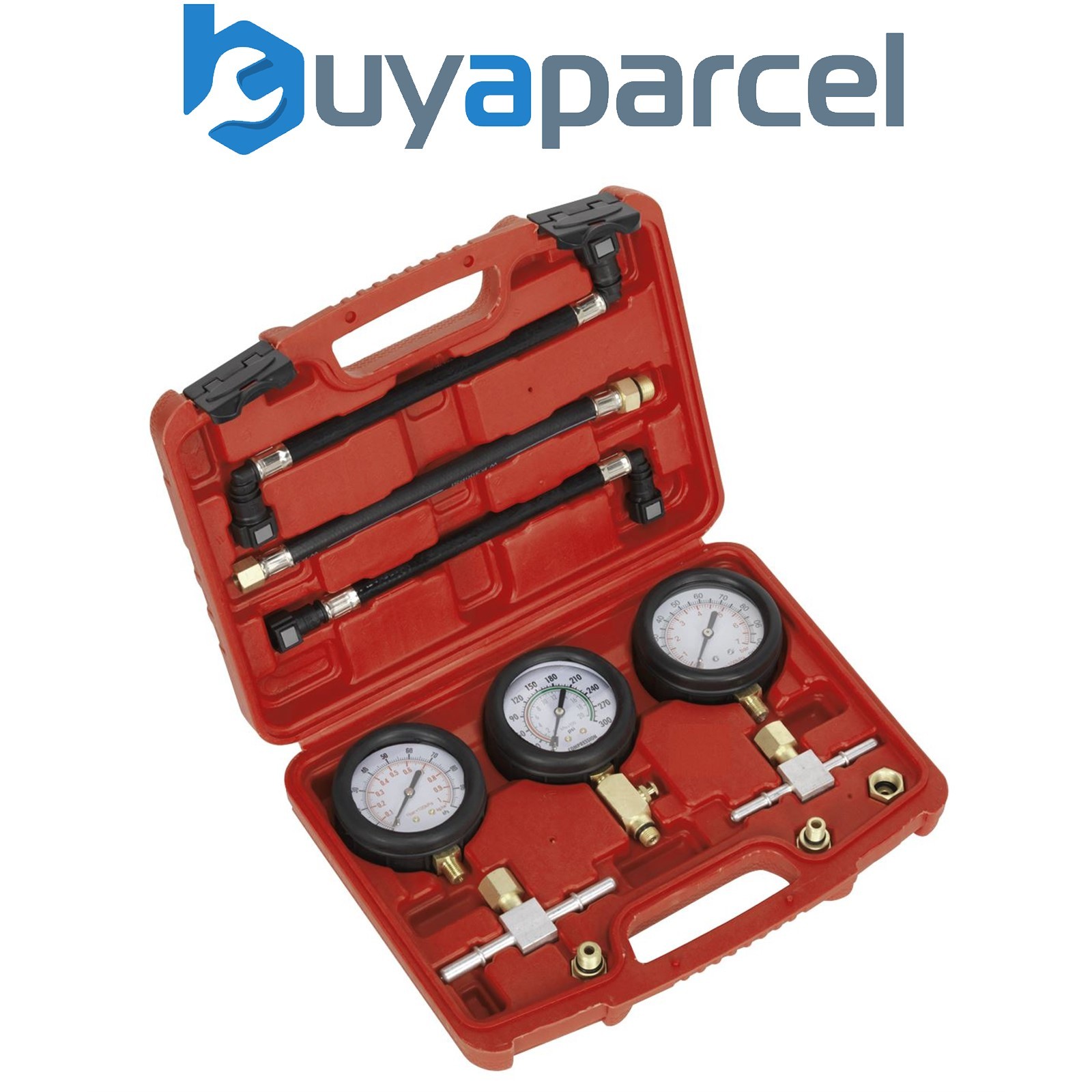 Sealey MS100 Motorcycle Compression & Fuel Pressure Gauge Set 3pc