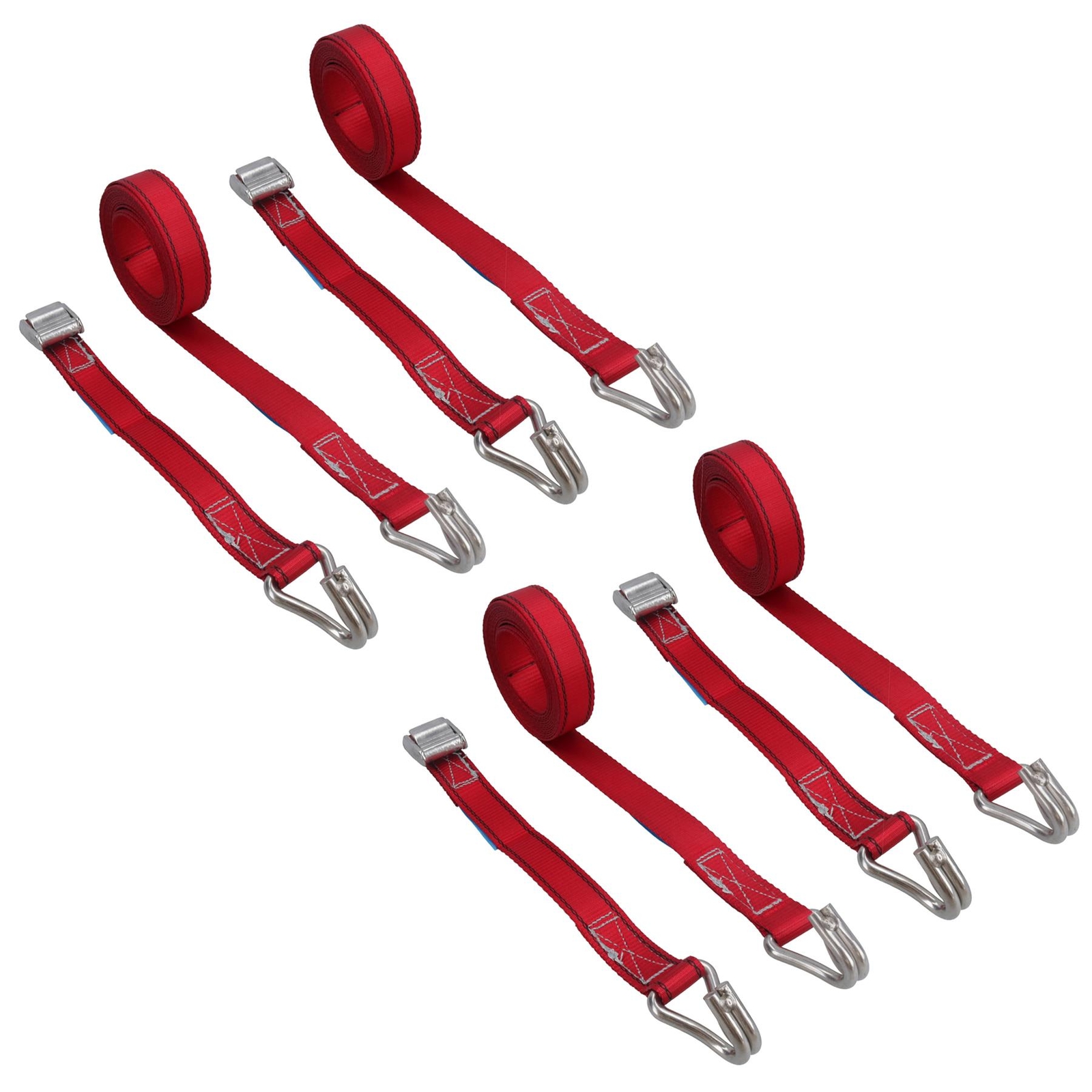 4pk Cam Buckle Strap Stainless Steel 3.7m Tie Luggage Marine Grade Claw Hooks