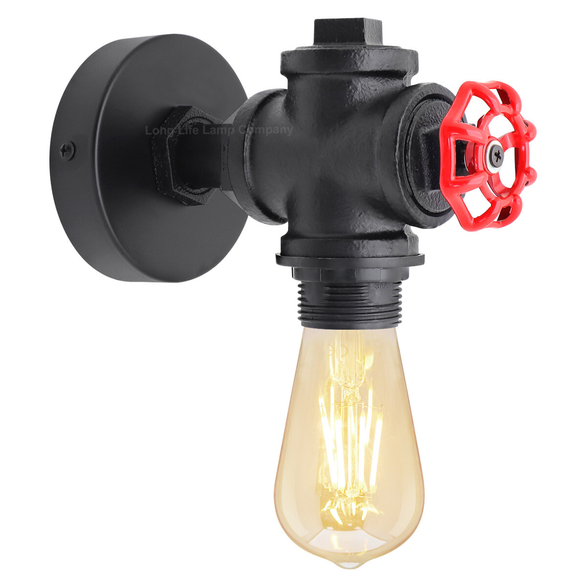 Industrial Retro Vintage Black Iron Wall Light Water Pipe Wall Light H3107P