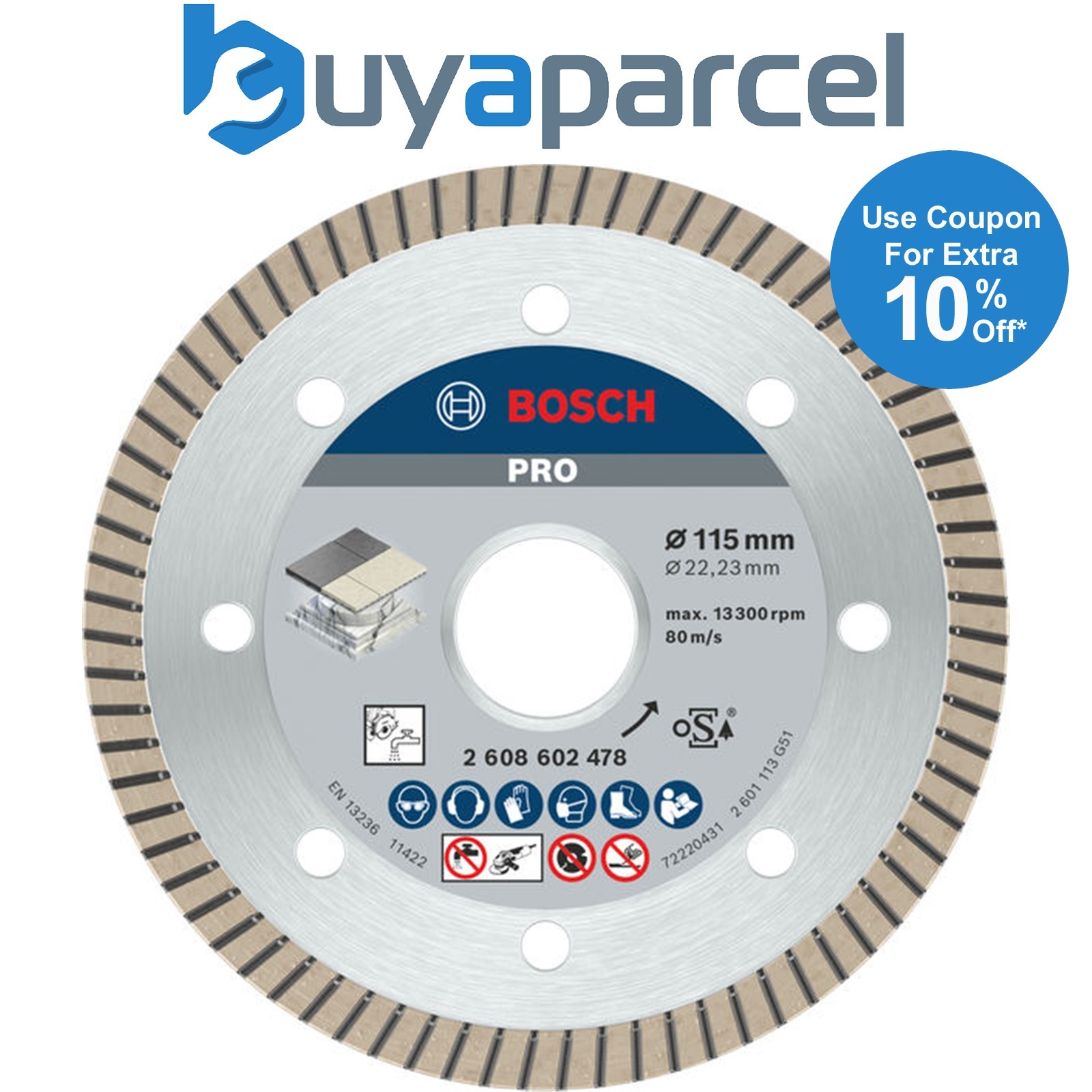 Bosch Diamond cutting discs PRO Ceramic Diamond Disc 115 x 22.23 mm 2608602478