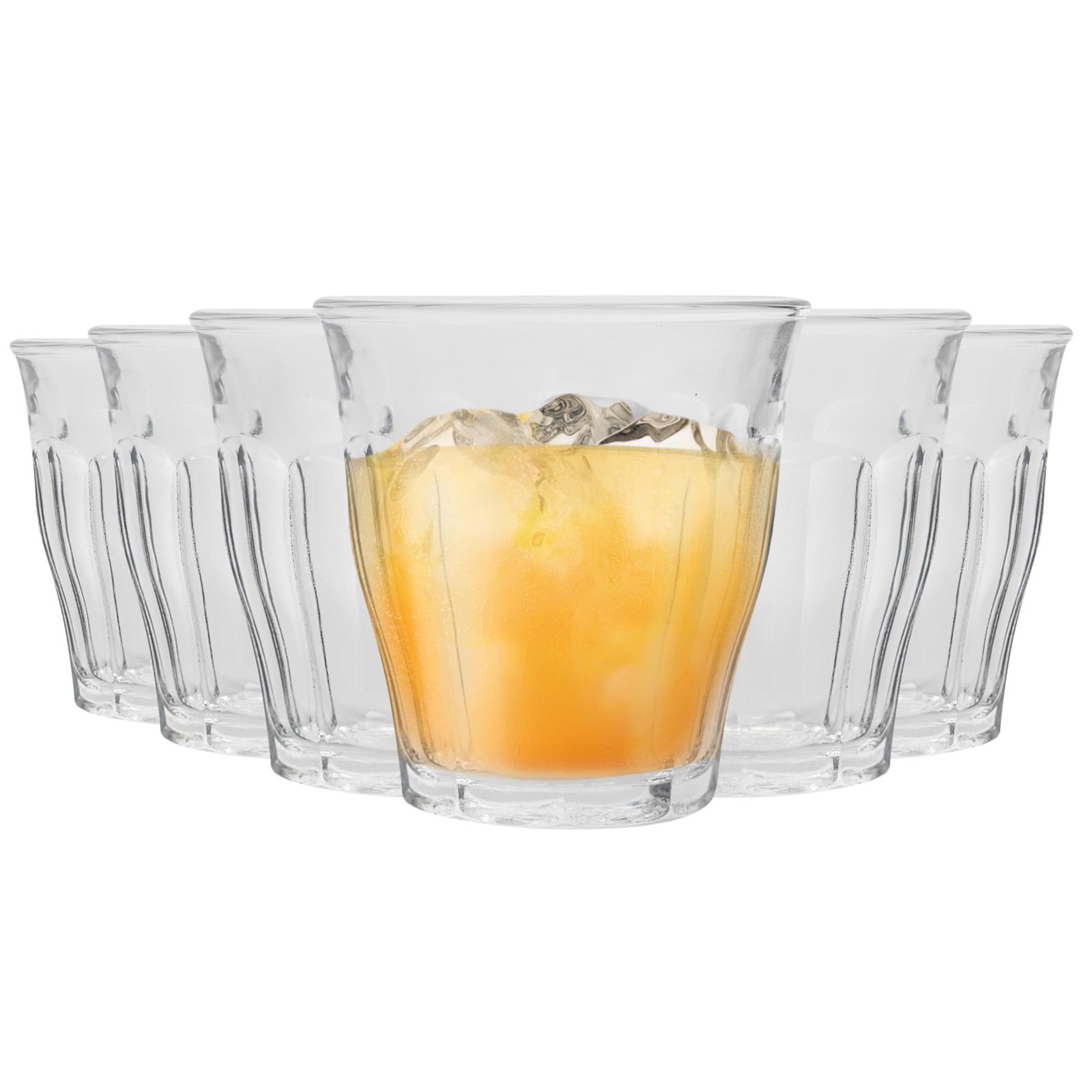 Duralex Picardie Glass Juice Water Tumblers Glasses Set Clear 220ml x12