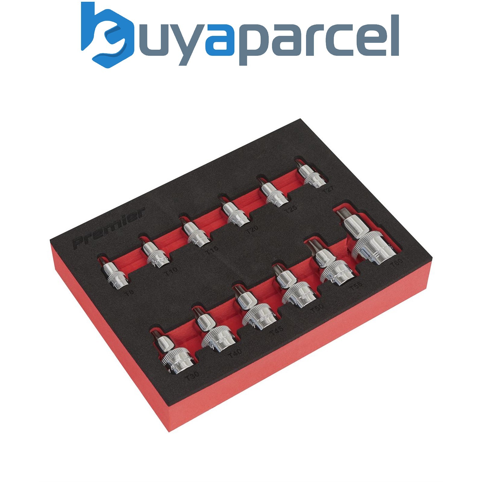 Sealey AK6245 Premier Stubby TRX-Star* Socket Bit Set 1/4", 3/8" & 1/2"Sq Drive