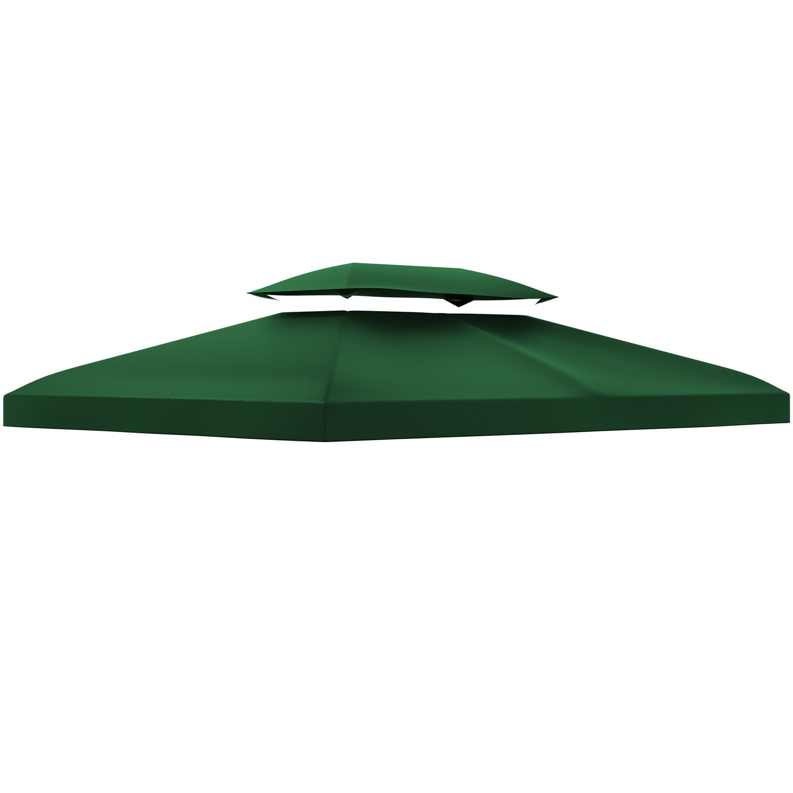 Outsunny 3x4m Gazebo Replacement Roof Canopy 2 Tier Top UV Cover Green