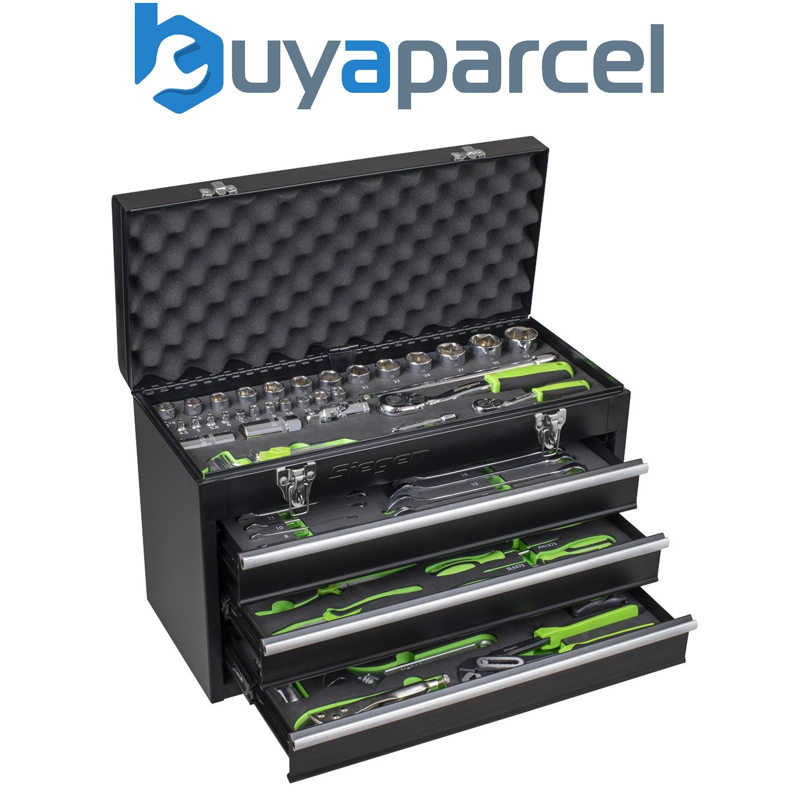 Sealey S01266 Siegen Portable Tool Chest 3 Drawer with Tool Kit 98pc