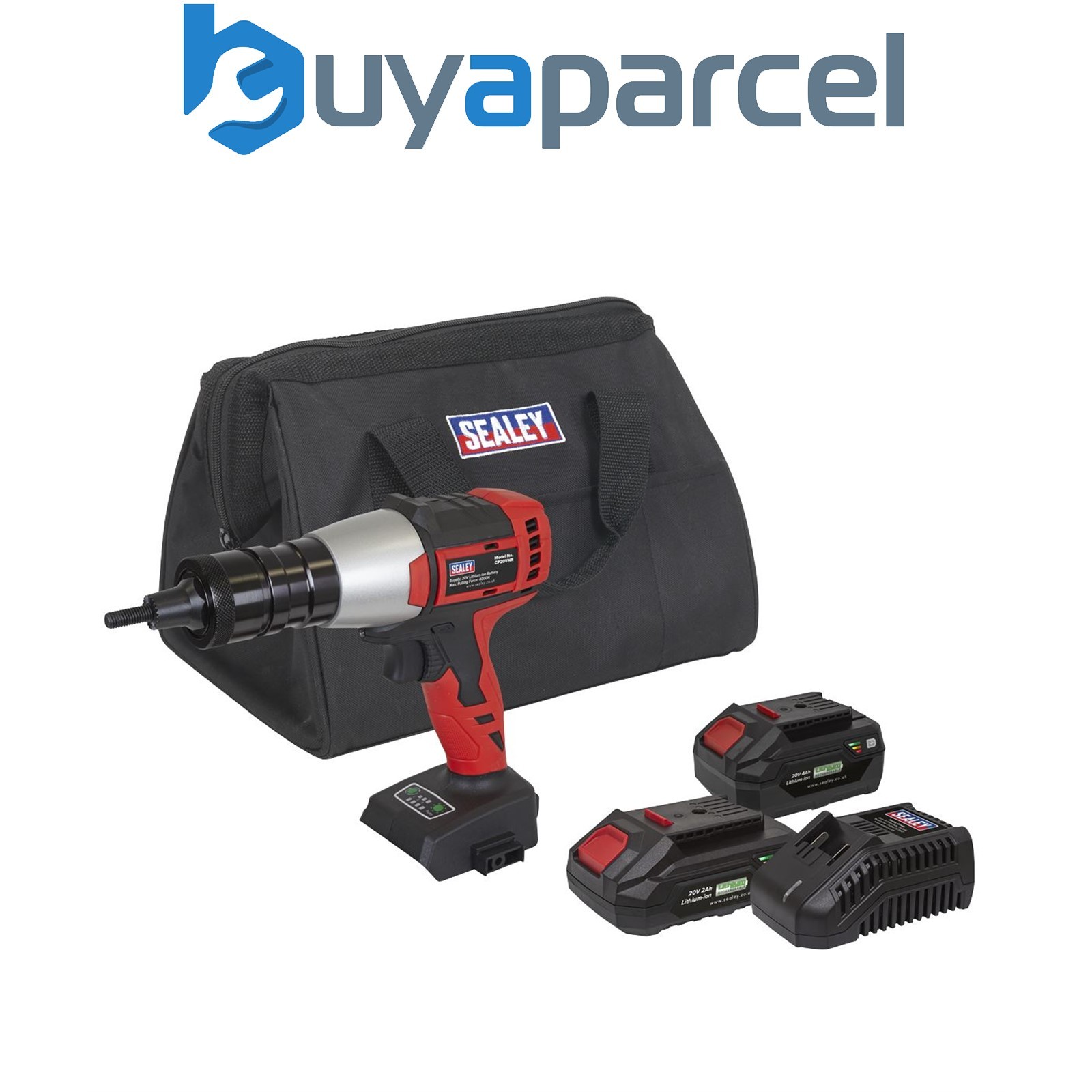 Sealey CP20VNRKIT SV20 Series Brushless Cordless Nut Riveter 20V - 2 Batteries
