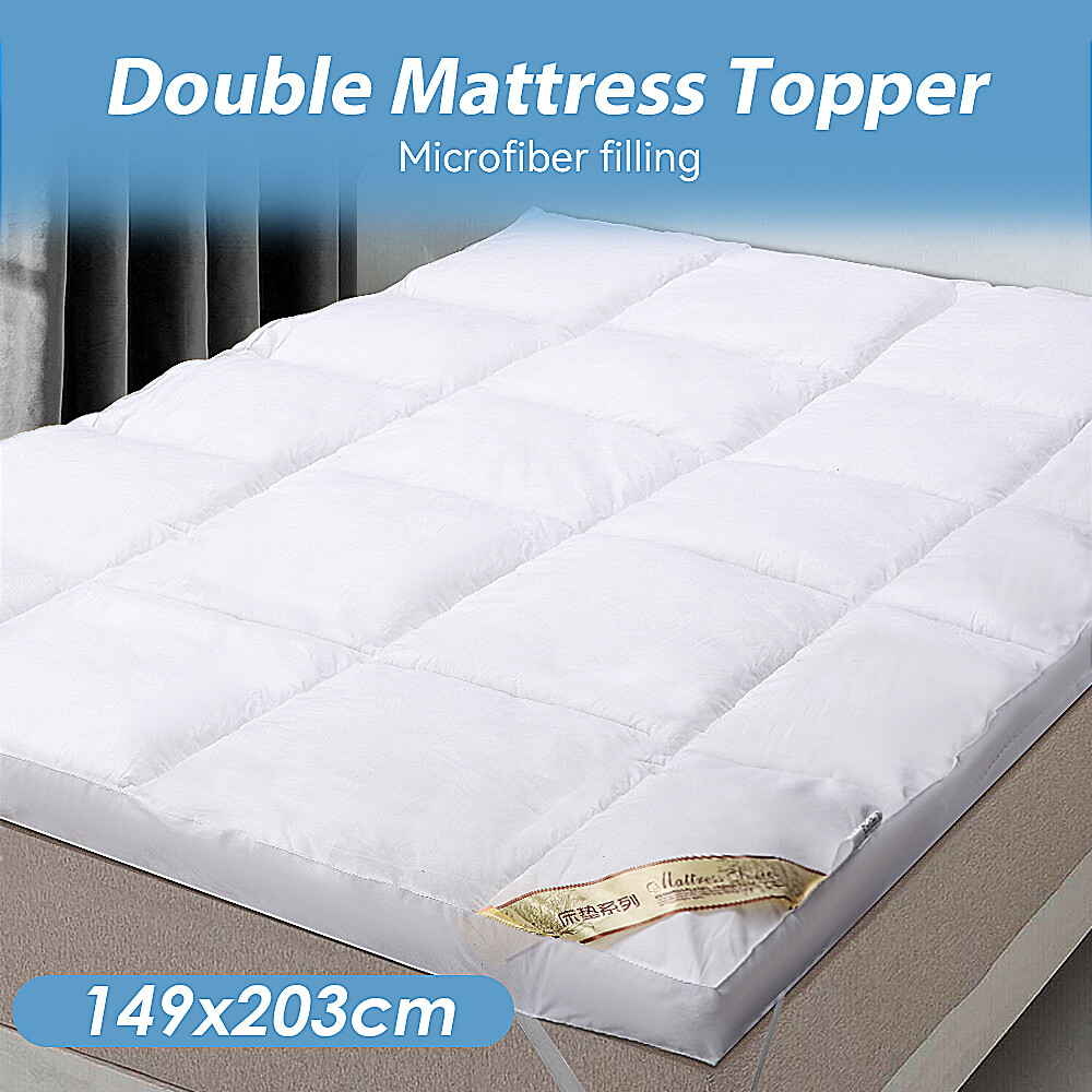 Mattress Topper Big Double 10cm Thick White 149 x 203cm Memory Foam Mattress