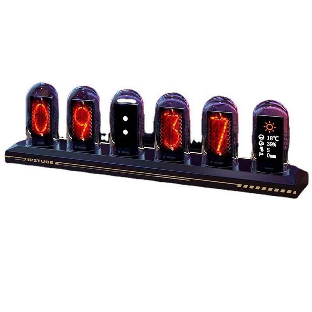 LED Nixie Tube Clock IPS Color Screen Digital Clock DIY Analog Digital Tube2019