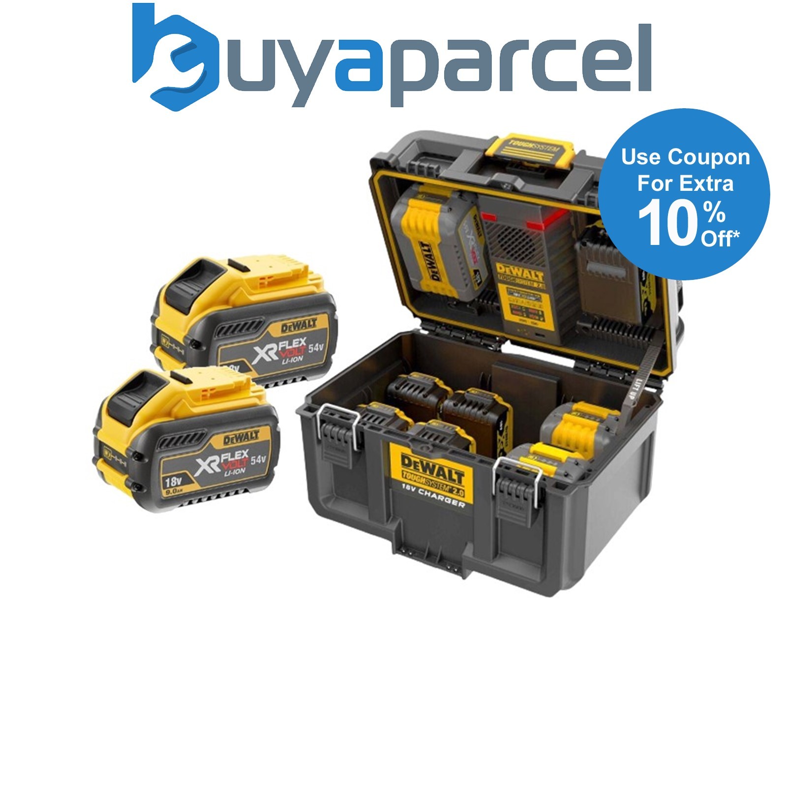 DeWalt DWST83470 Toughsystem 2 Charger Box 18 / 54v XR x 2 DCB547 9.0ah Battery