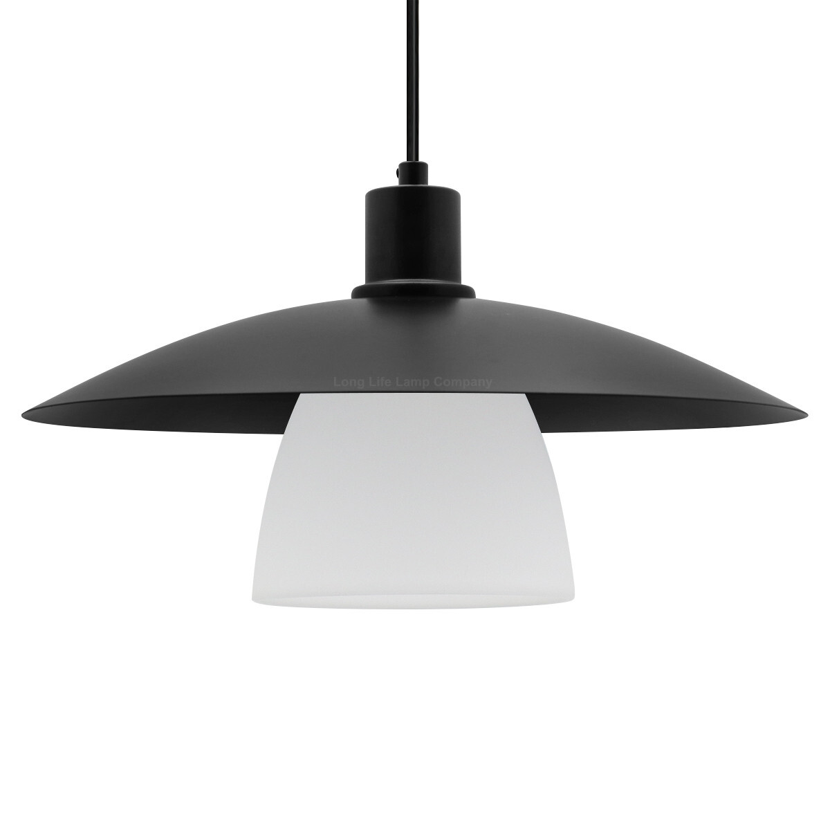 Modern Ceiling Pendant Light Black Frosted Glass H3114
