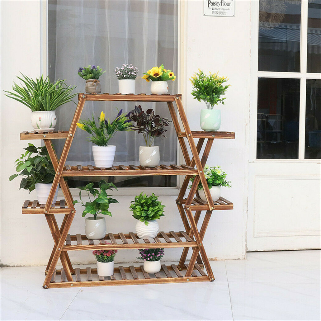 Multipurpose Woodend Plant Flower Stand Utility Books Picture Frame Storage Rack