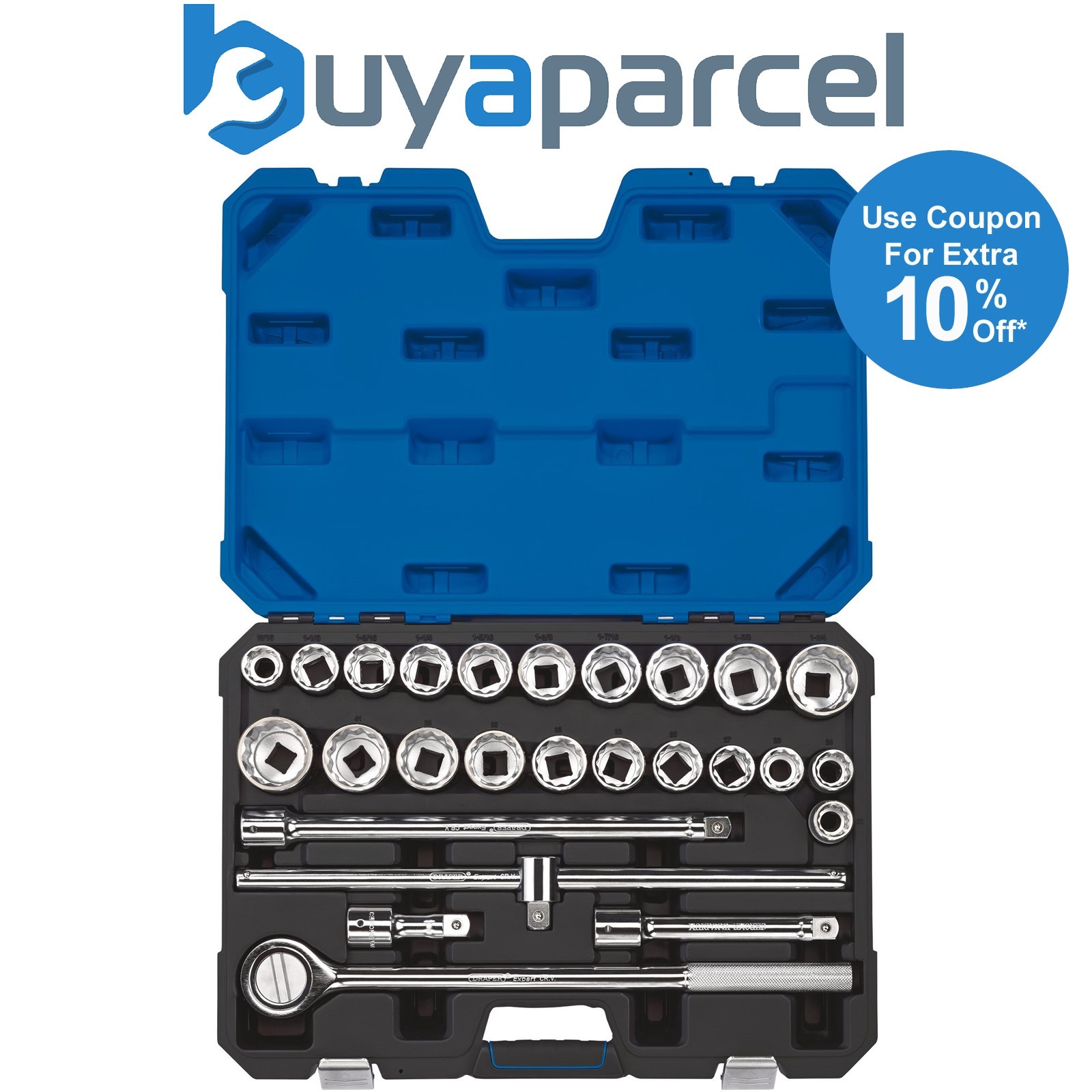 Draper 16484 Draper Expert Combined MM/AF Socket Set, 3/4" Sq. Dr. (26 Piece)