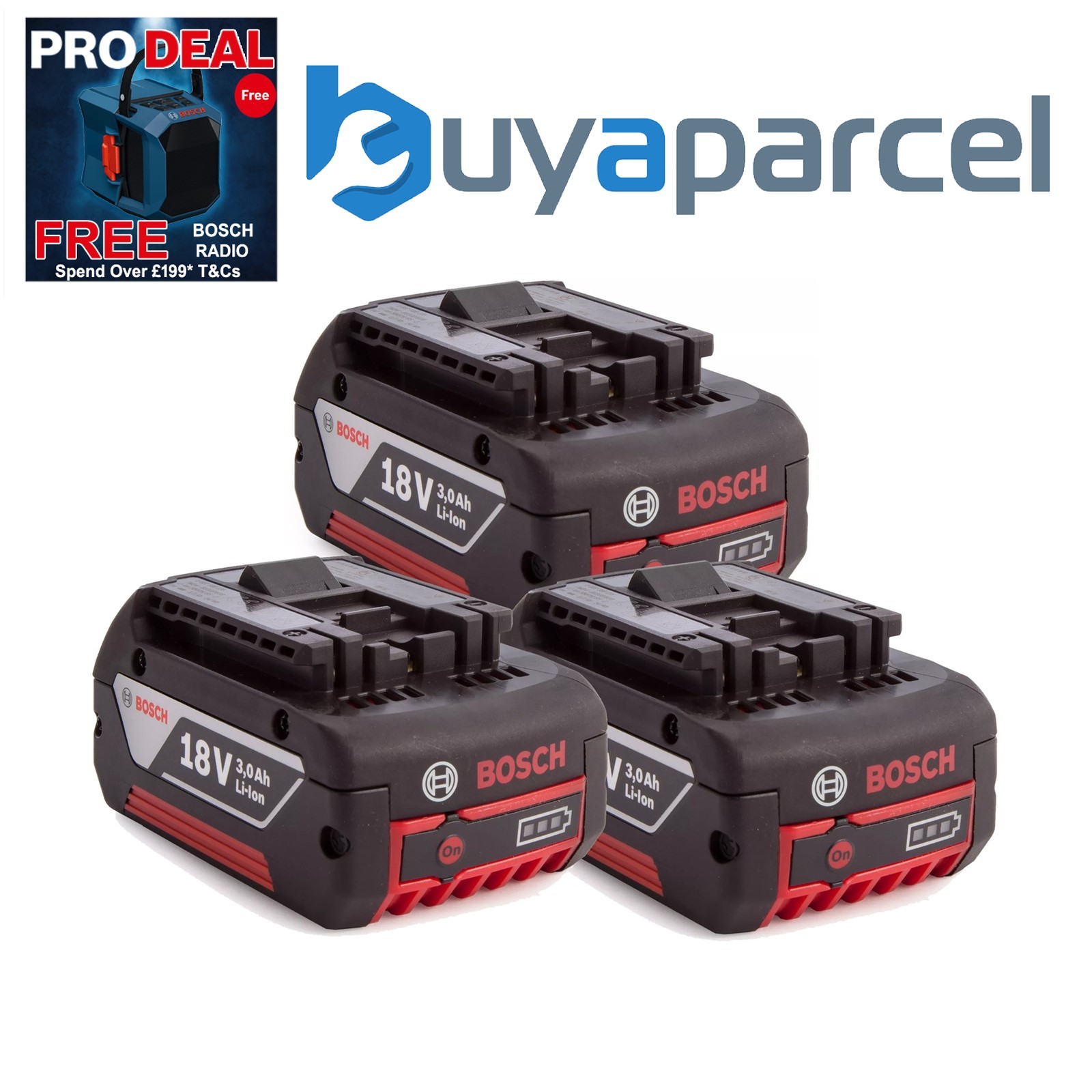 3X Bosch 18v 3.0Ah Li-ion Coolpack Battery Lithium Ion Cordless 3.0ah Cool Pack