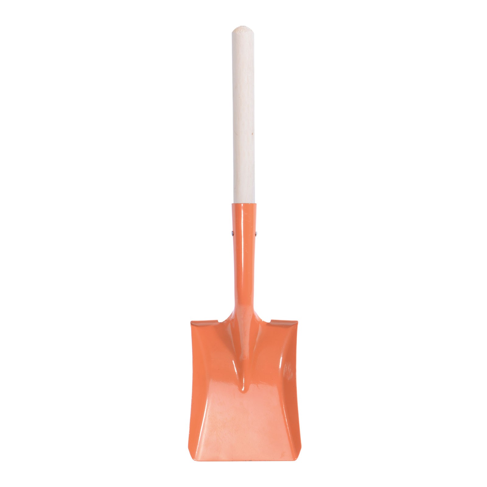 Small Garden Spade Shovel 25" Square Shovel with Wooden Handle Orange