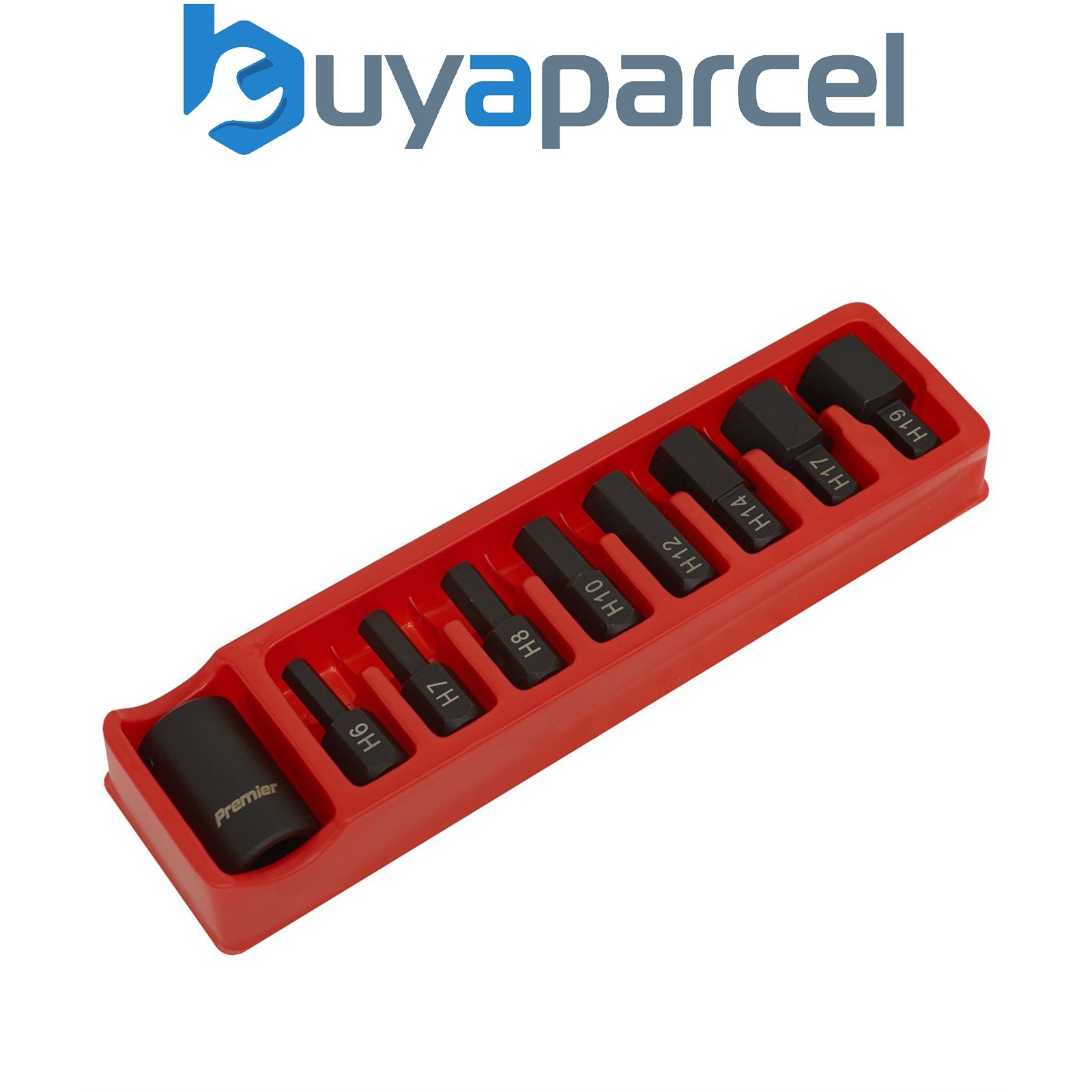 Sealey AK5609 Premier Hex Impact Bit & Holder Set 1/2"Sq Drive 9pc