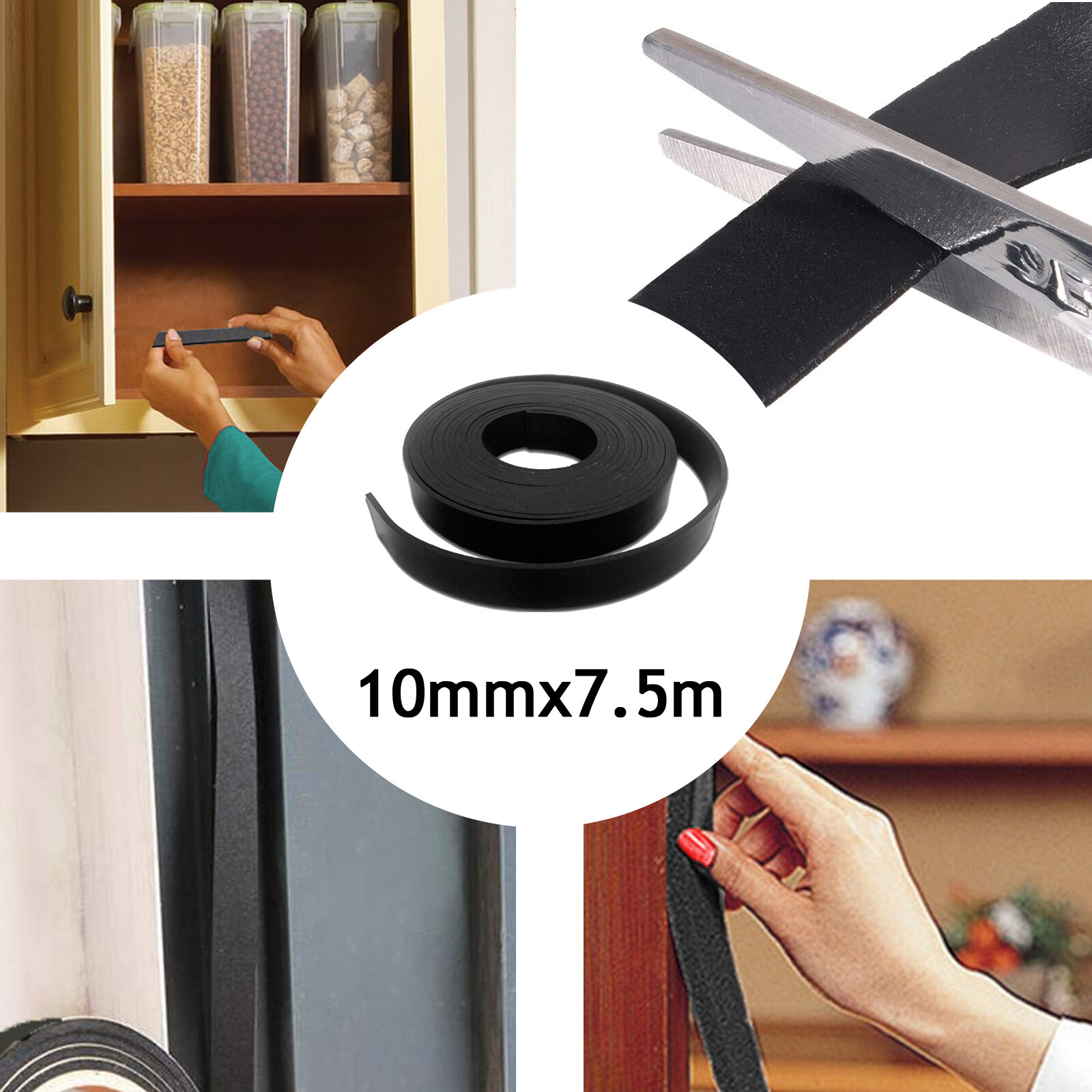 UNIVERSAL Self Adhesive Soft Close Cupboard Drawer Cabinet Foam Tape 10mmx7.5m