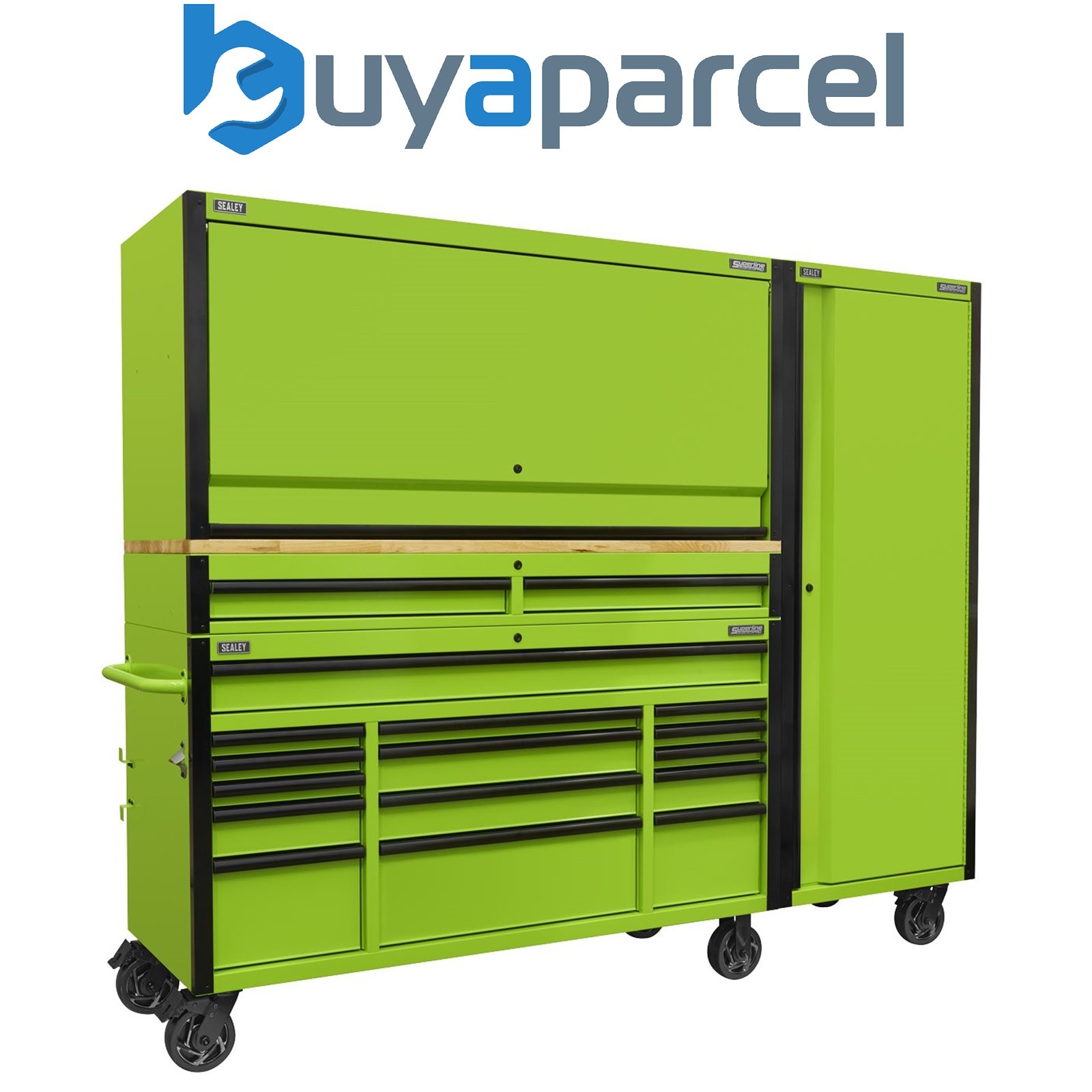 Sealey AP6115BECOMBO2 Superline PRO&reg; Black Edition Mobile Trolley with Woode