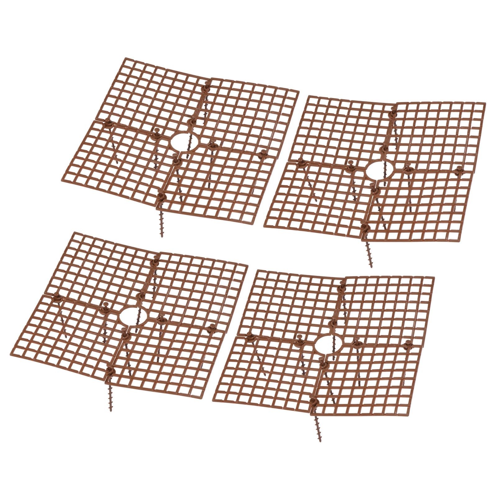 11.8" x 11.8" Plant Pot Grid, 4 Pack Square Flowerpot Soil Protector Cover Brown