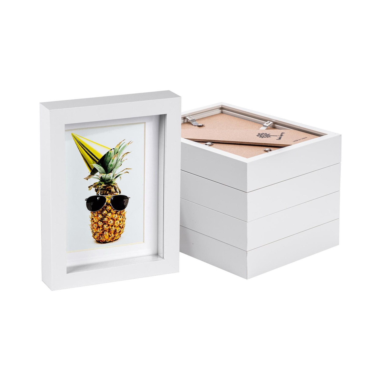 5x White 5" x 7" 3D Box Photo Frames White 4" x 6" Mount Craft Shadow Picture