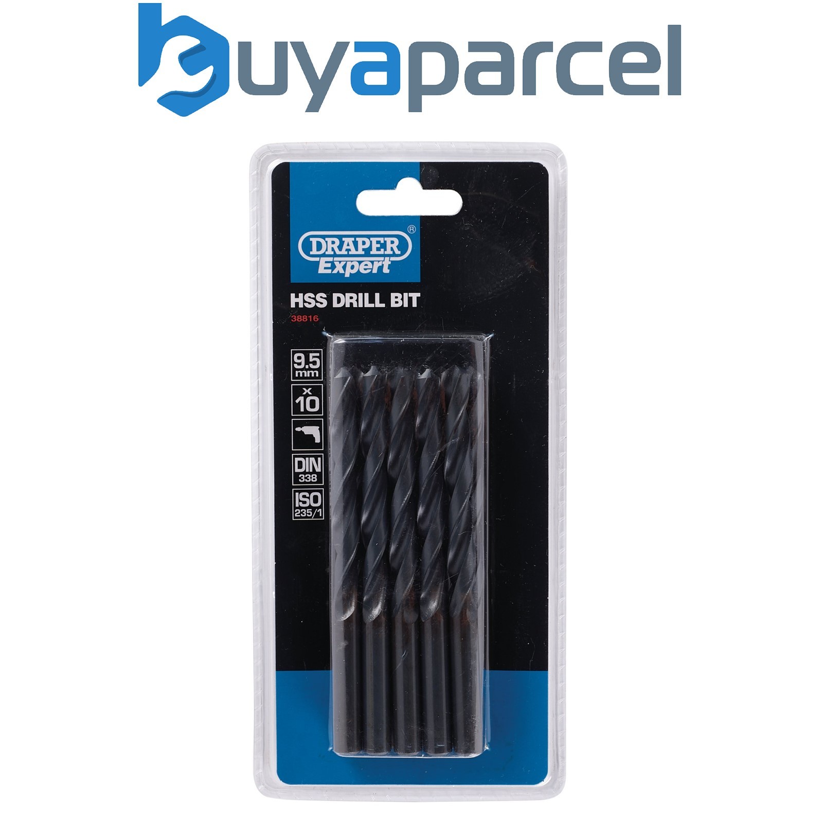 Draper 38816 Draper Expert HSS Drill Bit, 9.5 x 220mm (Pack of 10)