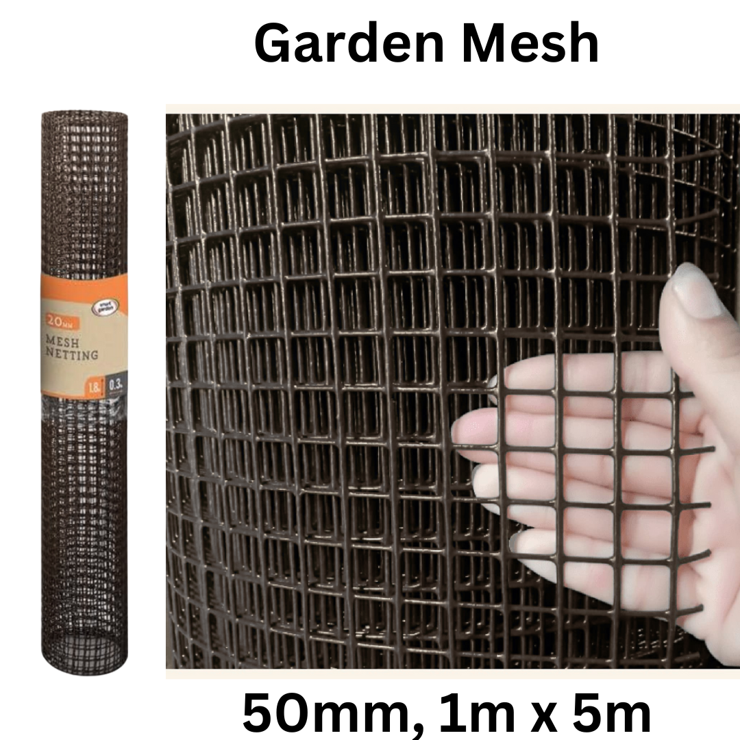 Garden Mesh 50mm 1m x 5m Brown Heavy Duty General Purpose Fencing Plant Support