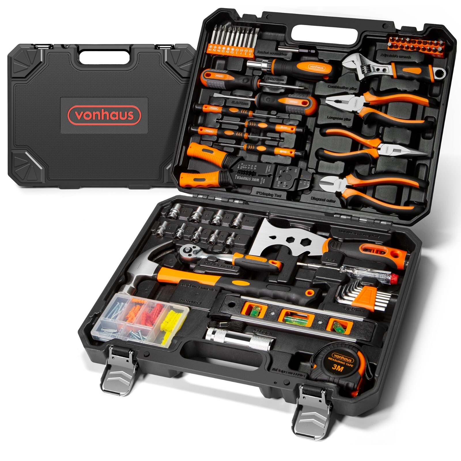 120 pcs Tool Kit - VonHaus Ultimate Home Tool Kit and includes Carry Case