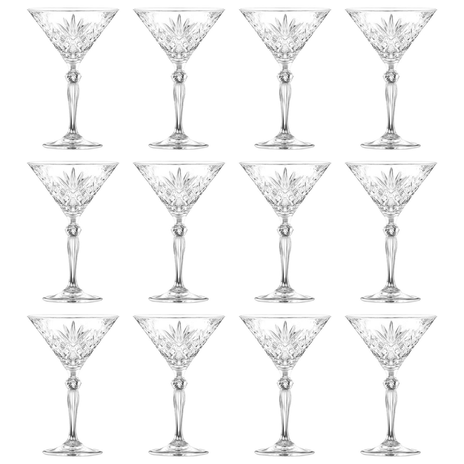 12x RCR Crystal 210ml Melodia Martini Glasses Cocktail Party Drinking Glass Set