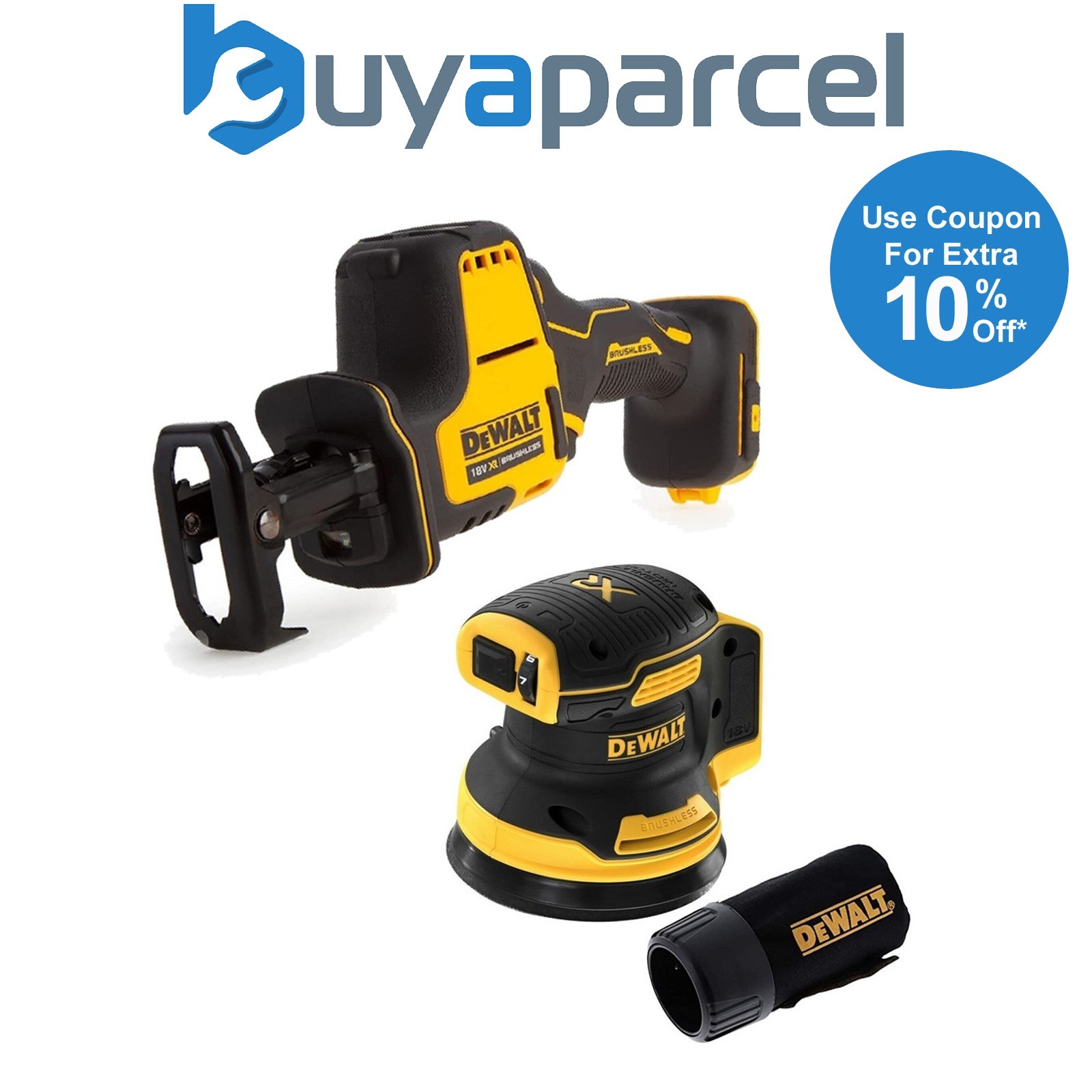 Dewalt DCS369N 18v XR Compact Brushless Reciprocating Saw & DCW210N Sander Bare