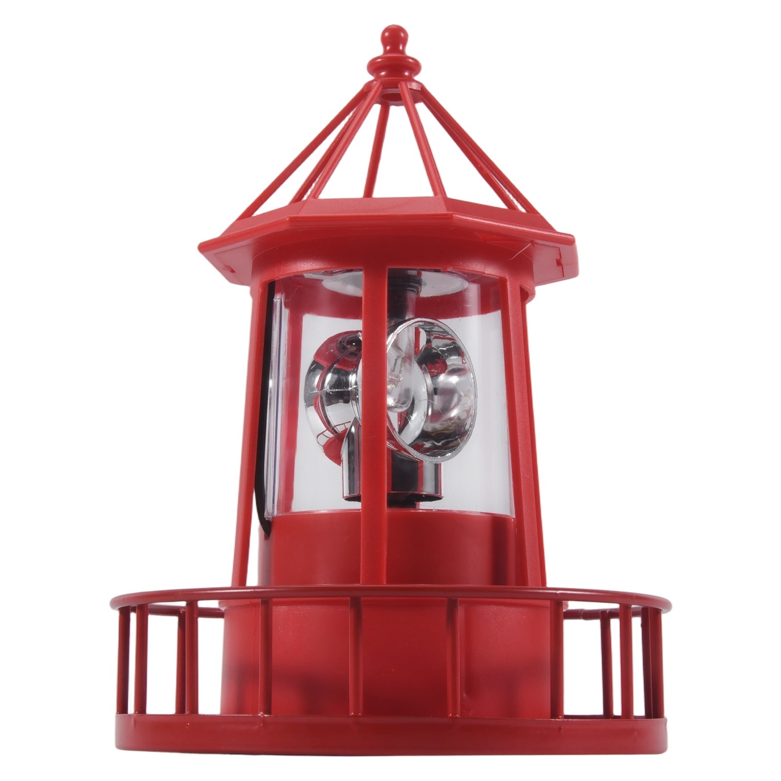 LED Solar Powered Lighthouse, 360 Degree Rotating Lamp Courtyard Decoration8529