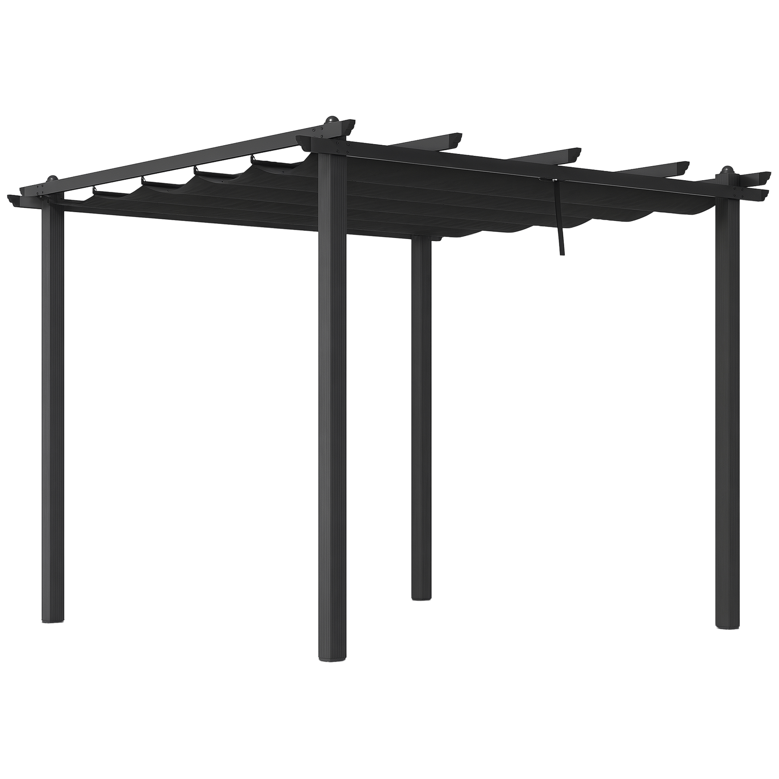 Outsunny 3 x 3(m) Aluminium Pergola with Retractable Roof, Garden Gazebo Canopy