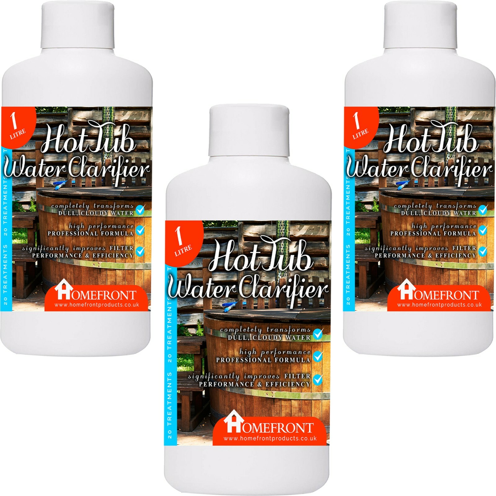 Homefront Hot Tub & Spa Water Clarifier Clears Cloudy Dull Water Pool Clarity 3L