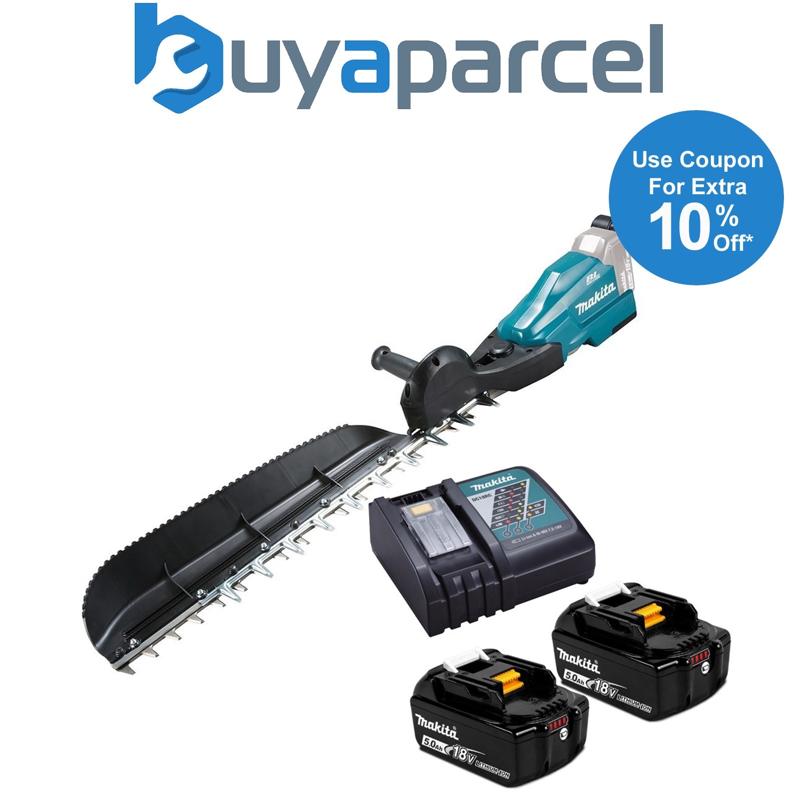 Makita DUH604S LXT 18v Brushless Single Sided Hedge Cutter Trimmer 2 x Batteries