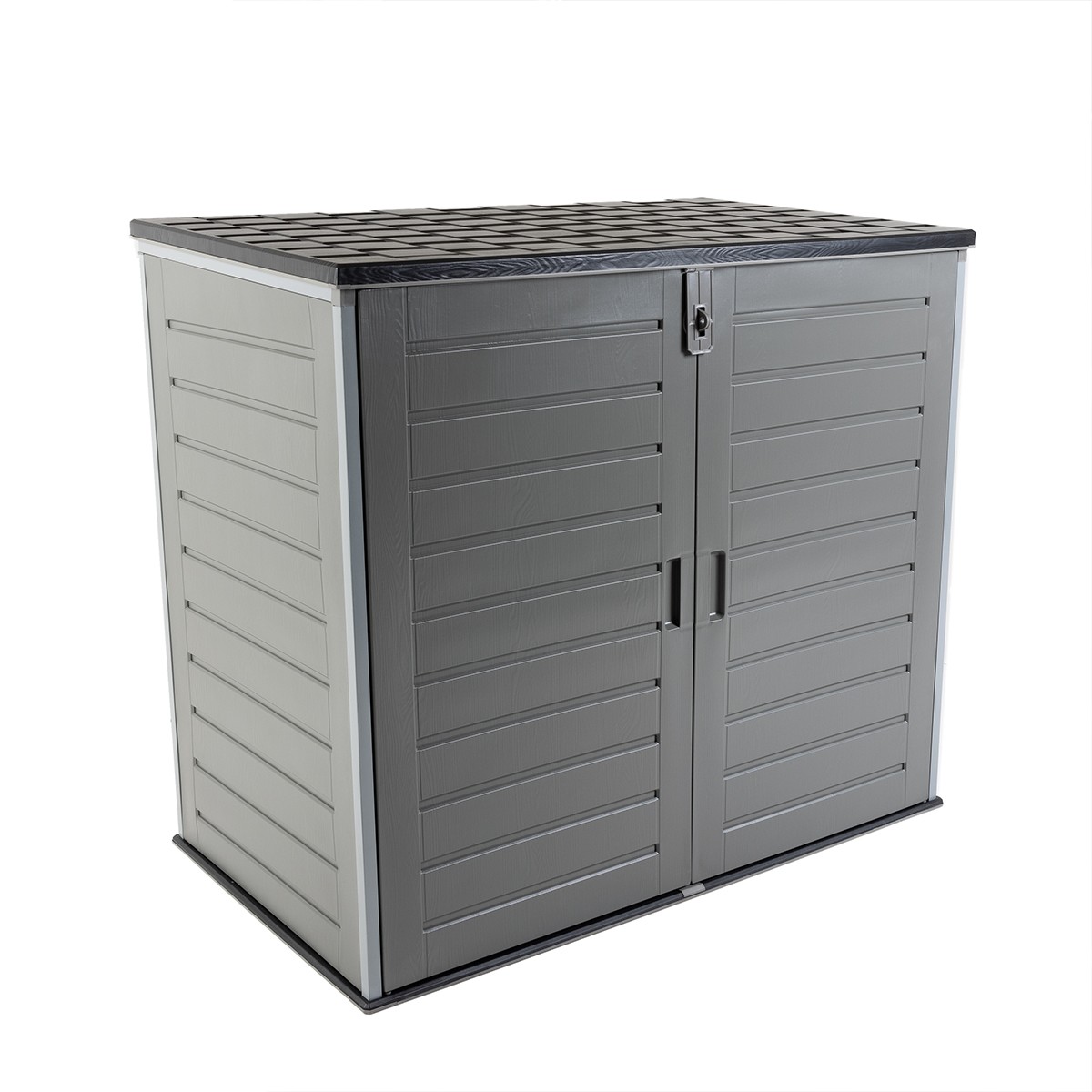 Charles Bentley 1170L Outdoor Garden Storage Cabinet - Grey and Black