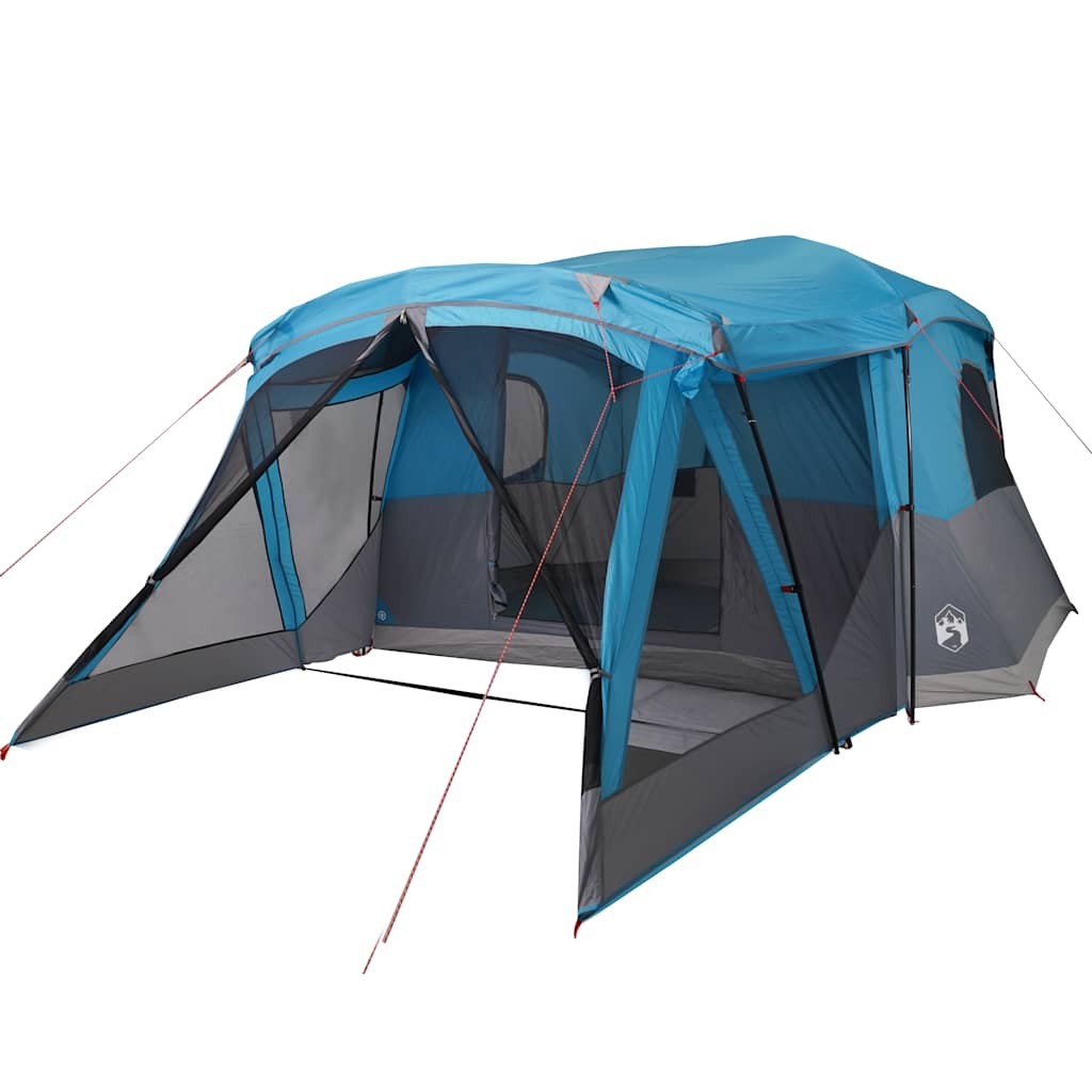 Camping Tent with Porch 4-Person Lightweight Dome Blue Waterproof vidaXL