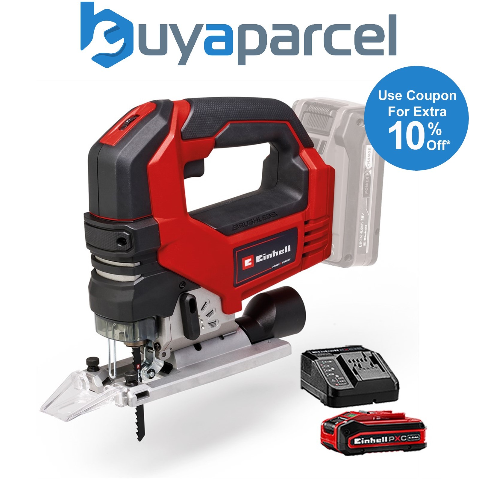 Einhell Professional 18v Cordless Brushless Jigsaw TP-JS 18/135 Li BL + 4AH Kit